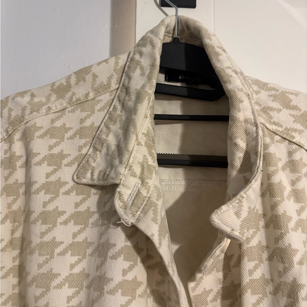 Beige Houndstooth Jacket